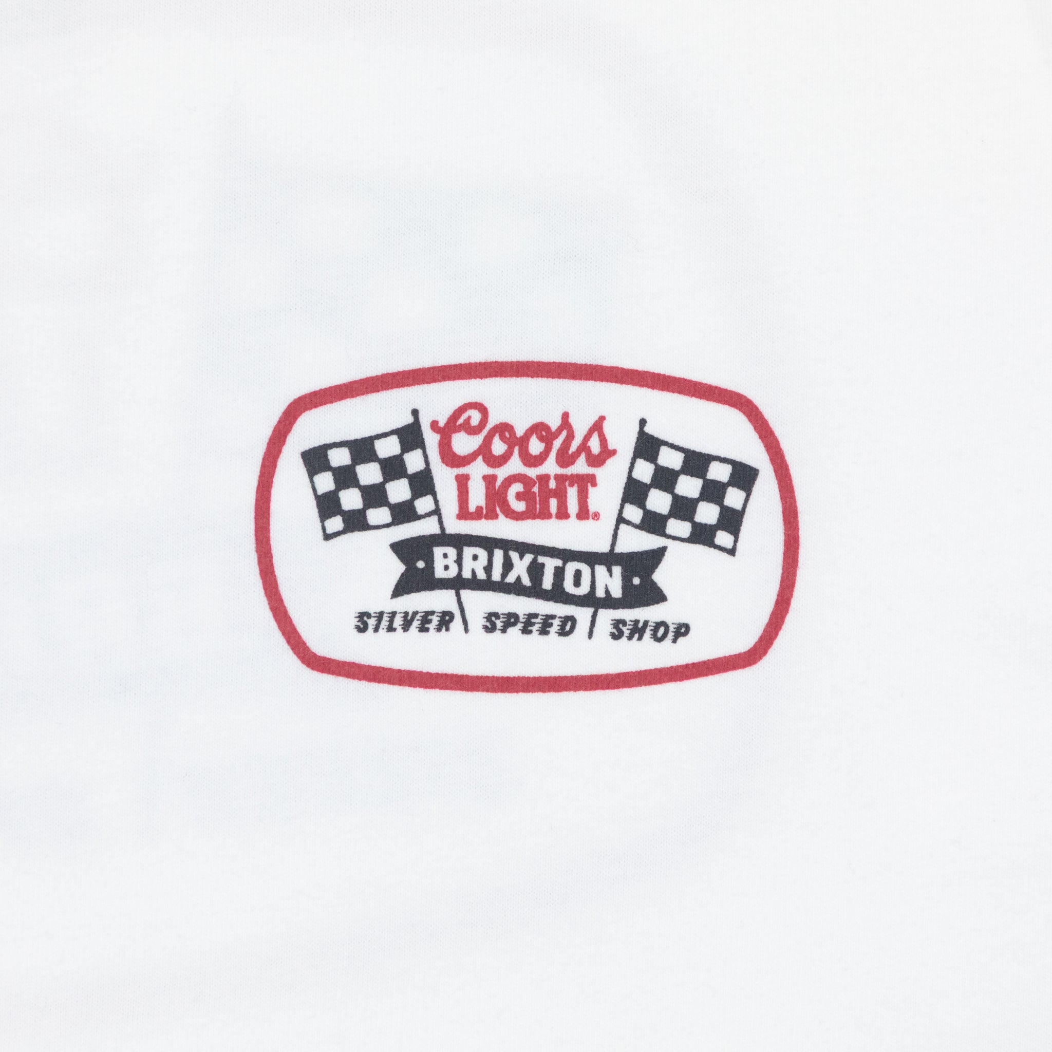 BRIXTON X COORS LIGHT Pit Stop Short Sleeve T-Shirt in WHITE