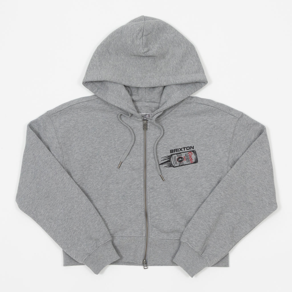 Womens BRIXTON X COORS LIGHT Silver Speed Hoodie in HEATHER GREY