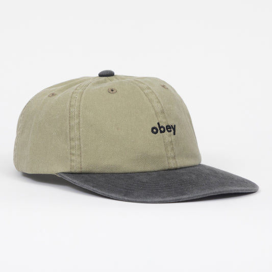OBEY 2 Tone Lowercase 6 Panel Cap in GREEN