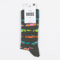 HAPPY SOCKS Car Stripe Socks in DARK GREEN