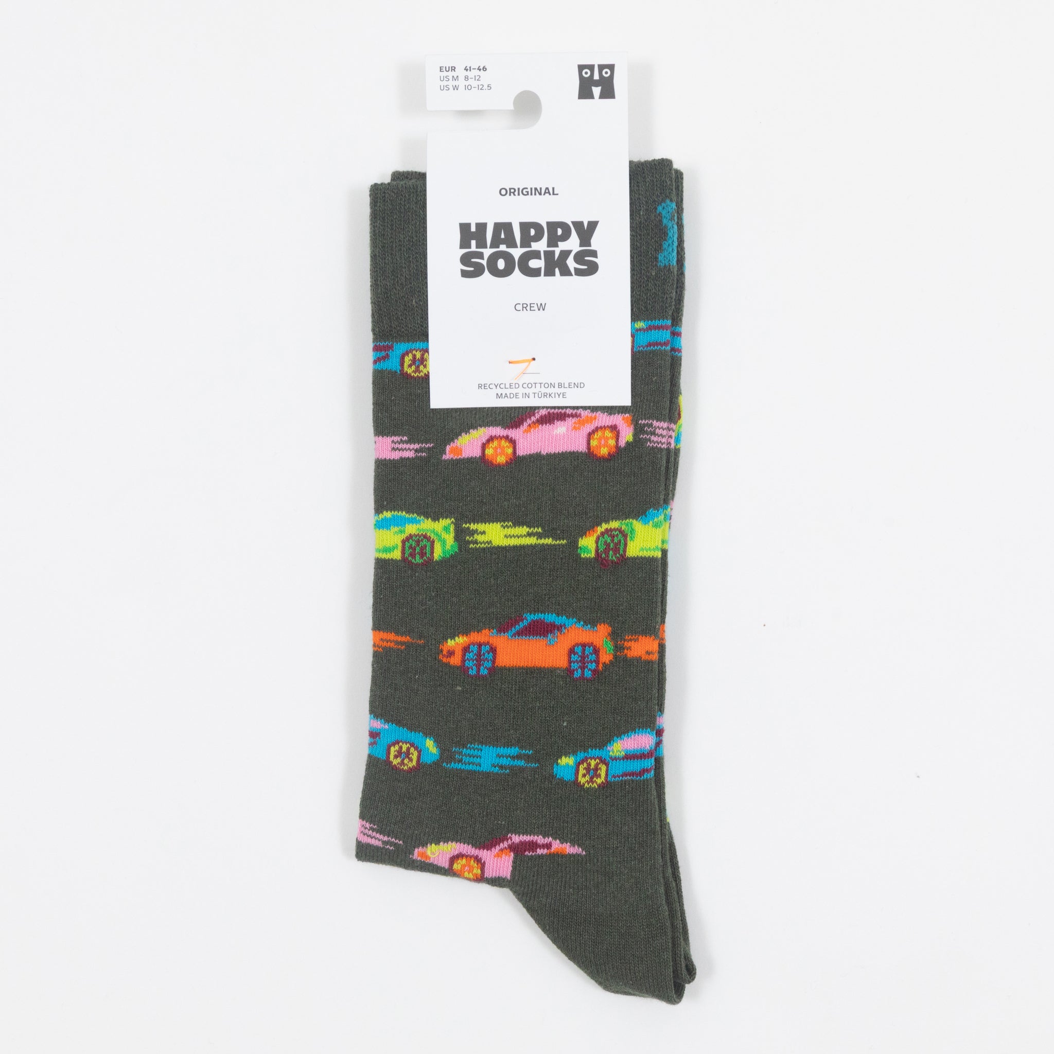 HAPPY SOCKS Car Stripe Socks in DARK GREEN
