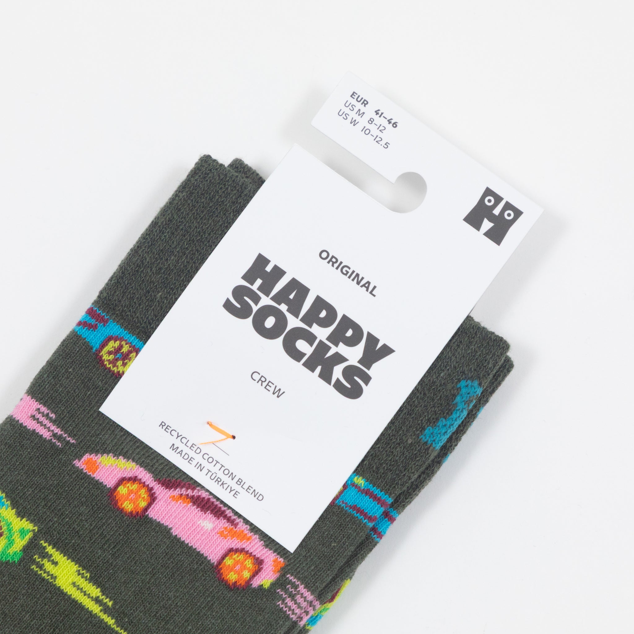 HAPPY SOCKS Car Stripe Socks in DARK GREEN