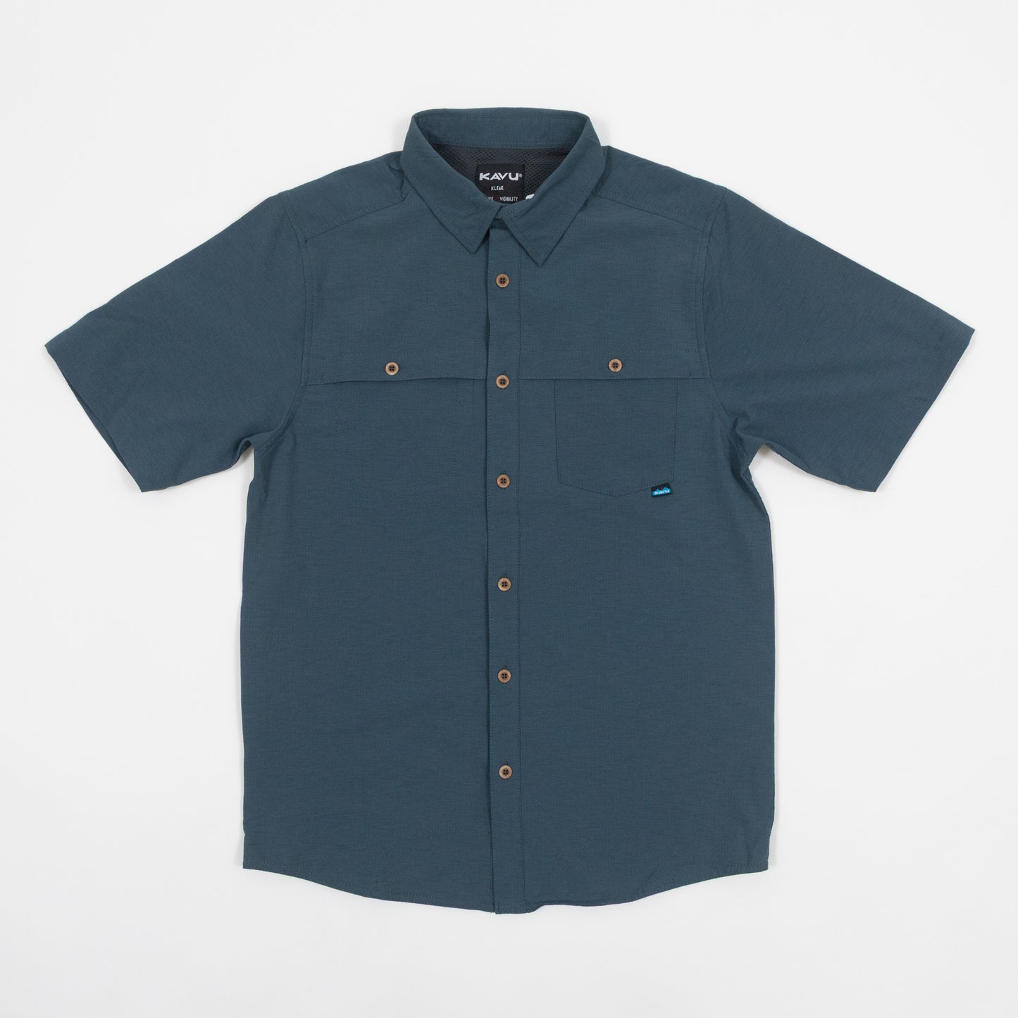 KAVU Cascade Trail Short Sleeve Shirt in BLUE