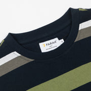FARAH Casper Stripe T-Shirt in NAVY , WHITE & GREEN