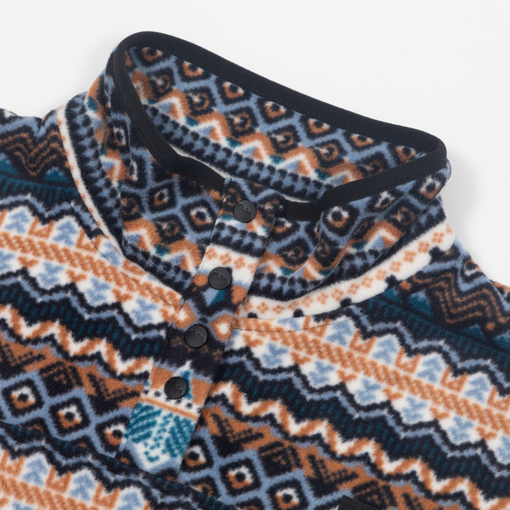 Womens KAVU Cavanaugh Aztec Fleece Pullover in BLUE