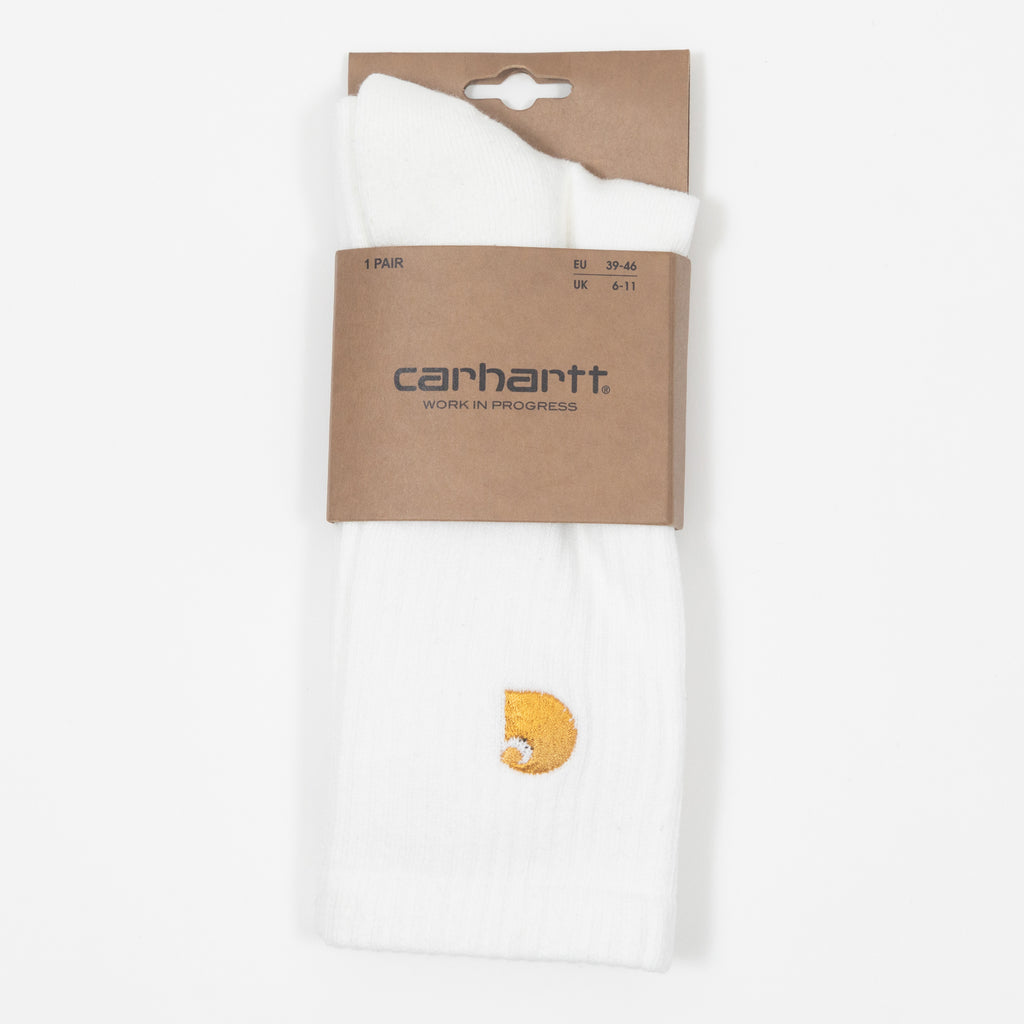 CARHARTT Chase Socks in WHITE & GOLD