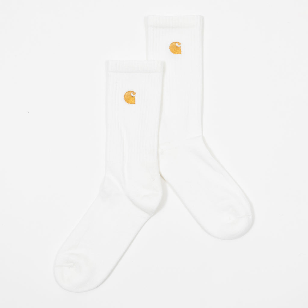 CARHARTT Chase Socks in WHITE & GOLD