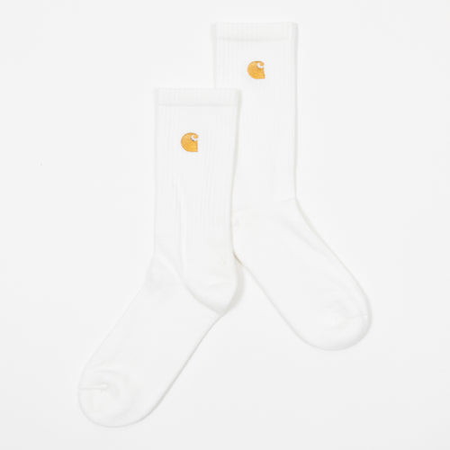 CARHARTT Chase Socks in WHITE & GOLD