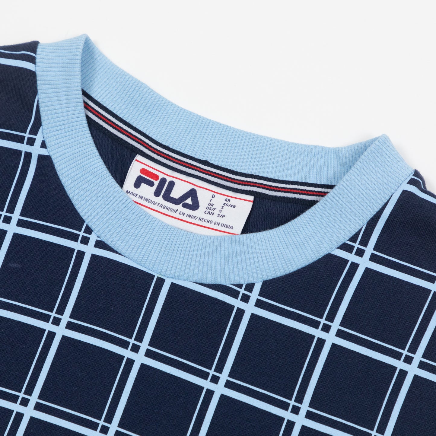 FILA Check Graphic T-Shirt in BLUE & WHITE