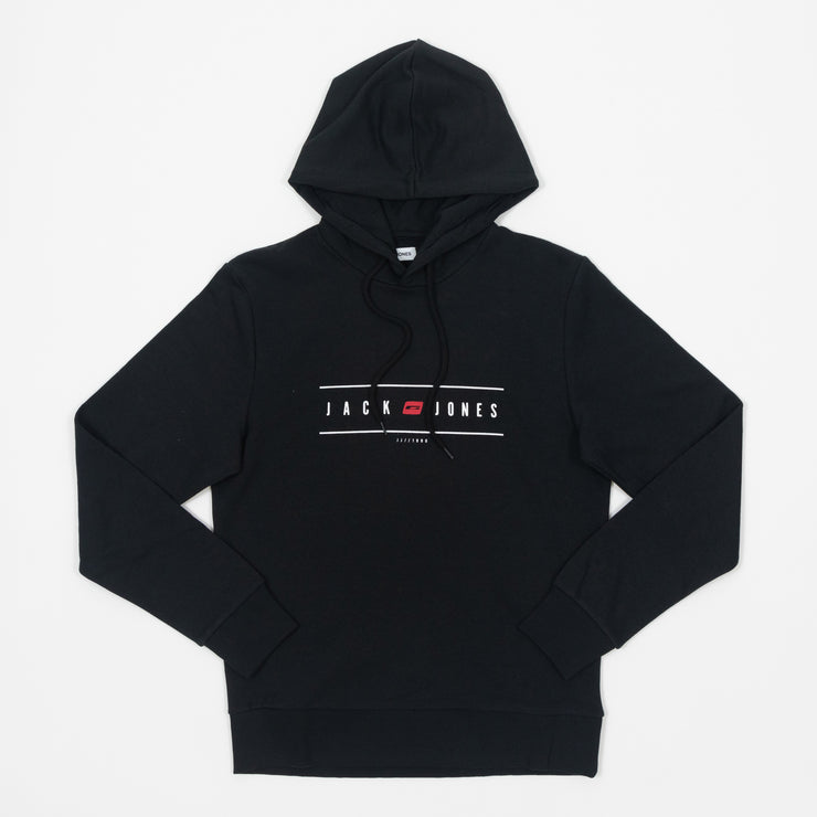 JACK & JONES Chest Logo Hoodie in BLACK