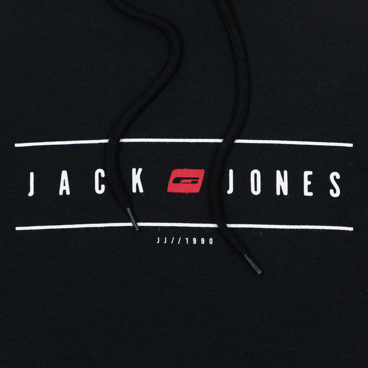 JACK & JONES Chest Logo Hoodie in BLACK