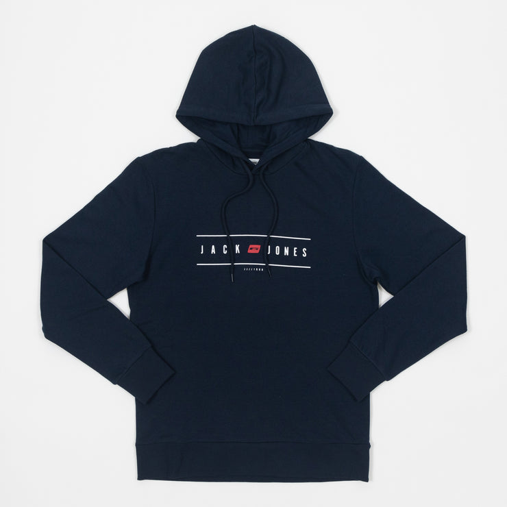 JACK & JONES Chest Logo Hoodie in NAVY BLAZER