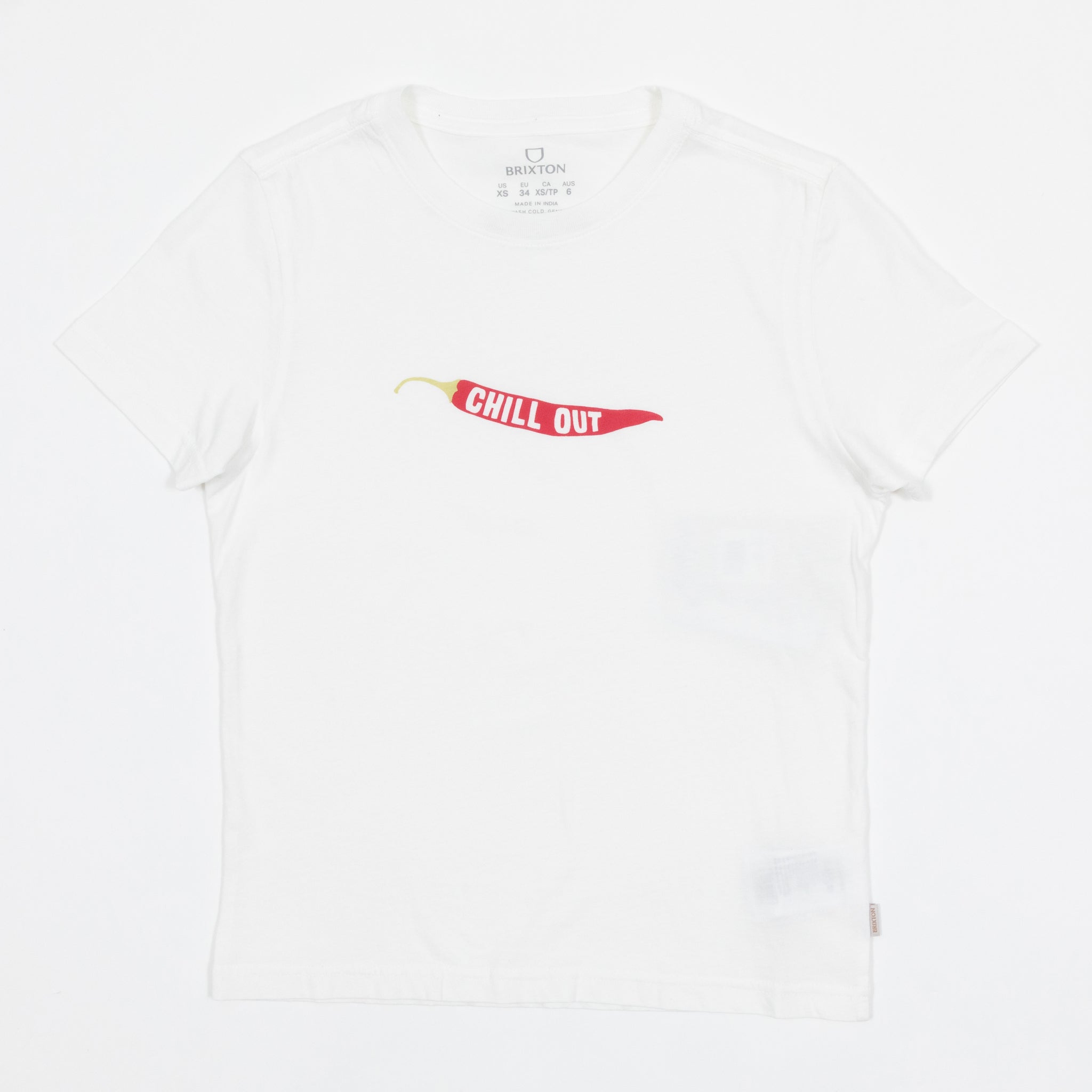 Womens BRIXTON Chill Out Crew T-Shirt in OFF WHITE