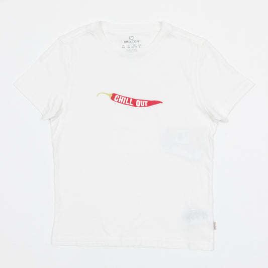 Womens BRIXTON Chill Out Crew T-Shirt in OFF WHITE