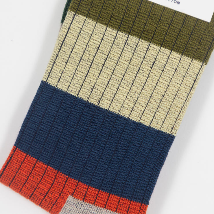 HAPPY SOCKS Chunky Stripe Socks in GREEN & ORANGE