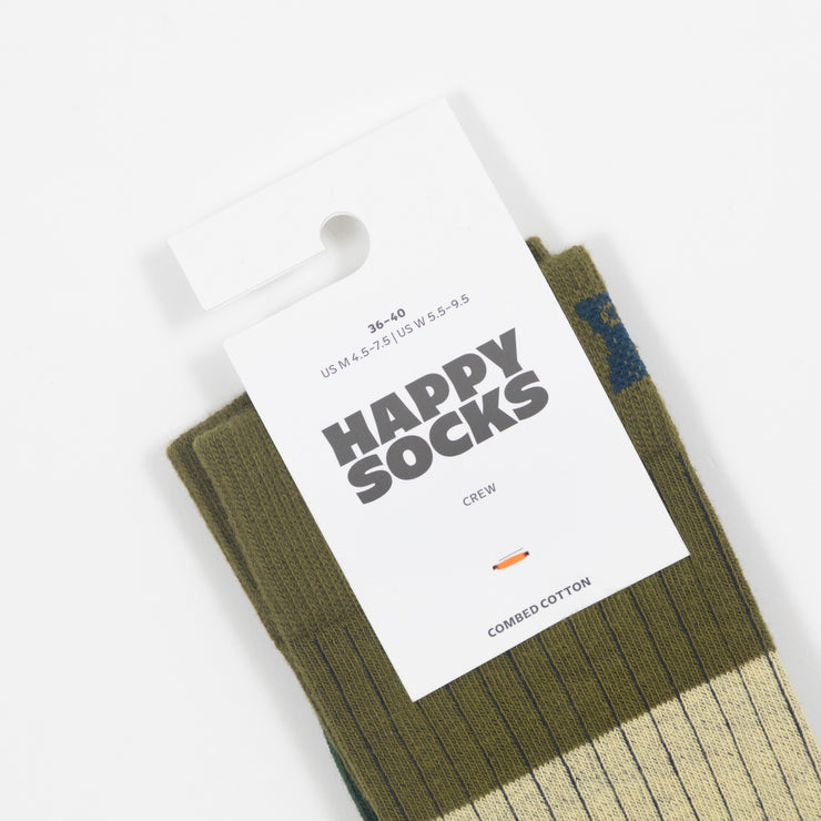 HAPPY SOCKS Chunky Stripe Socks in GREEN & ORANGE