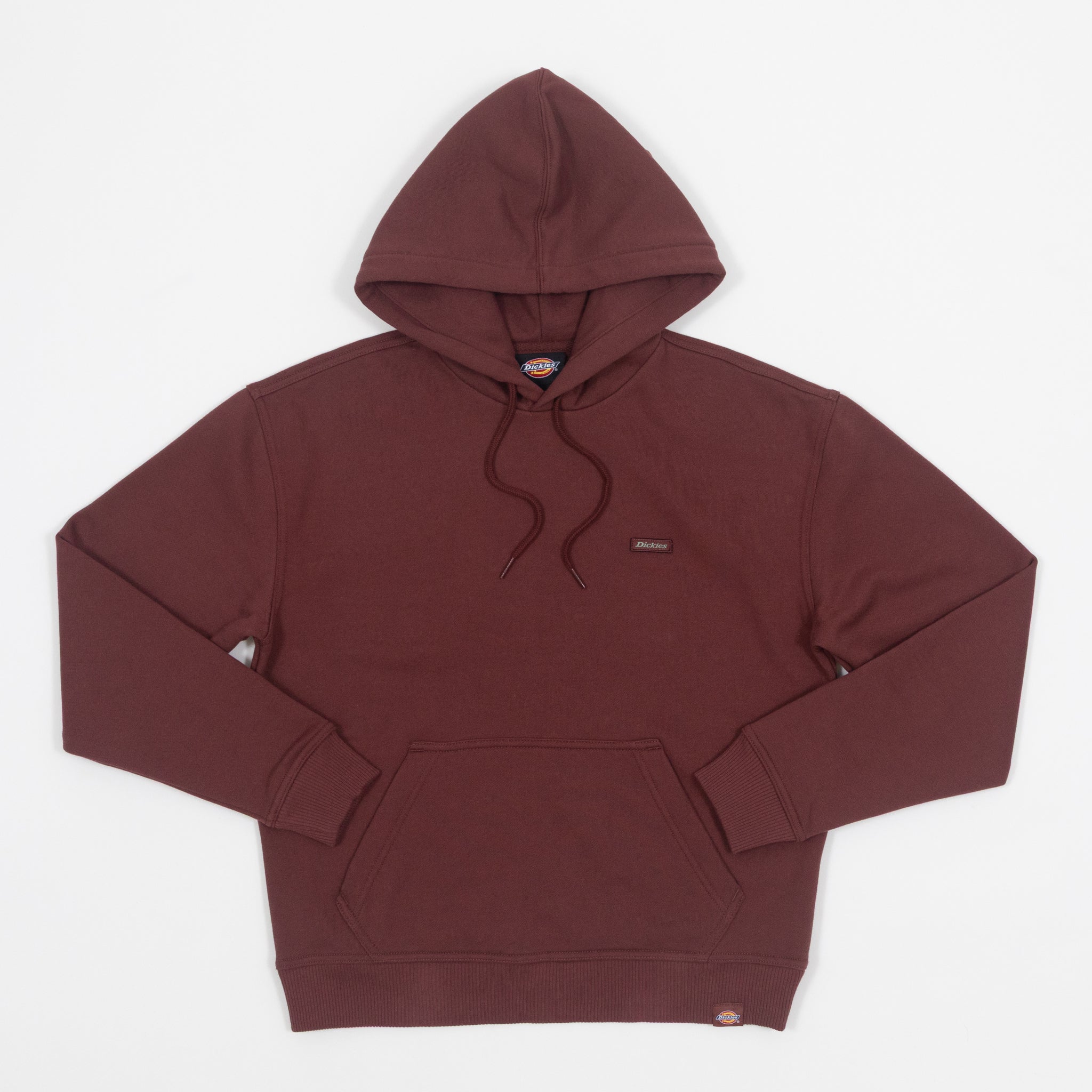 Womens Dickies hoodie in brown front view on white background