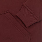 close-up of ribbed cuffs on dickies brown hoodie