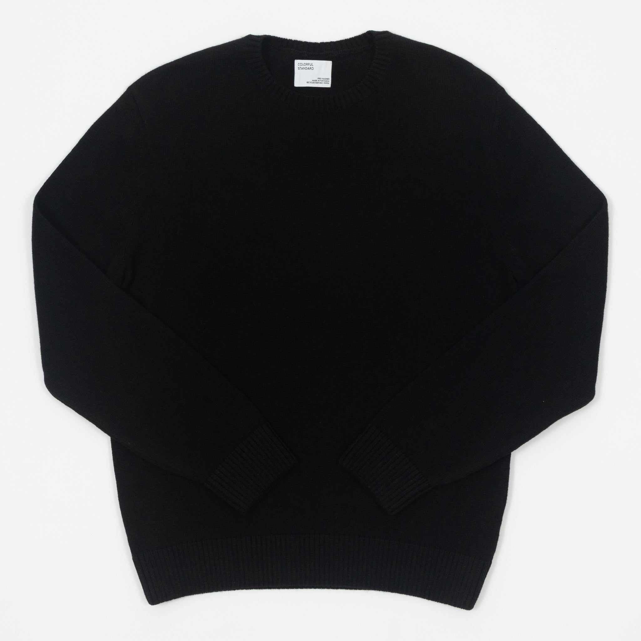 COLORFUL STANDARD Classic Merino Wool Crew in DEEP BLACK