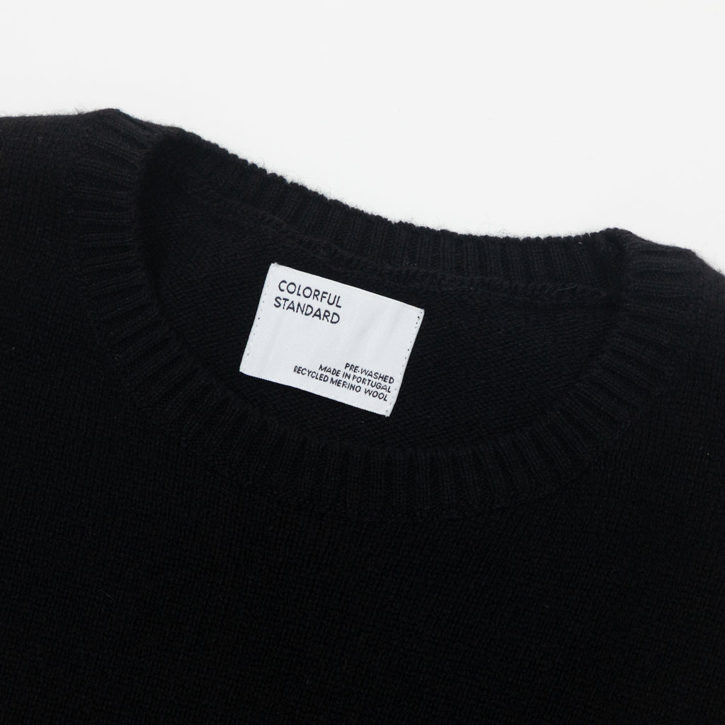 COLORFUL STANDARD Classic Merino Wool Crew in DEEP BLACK