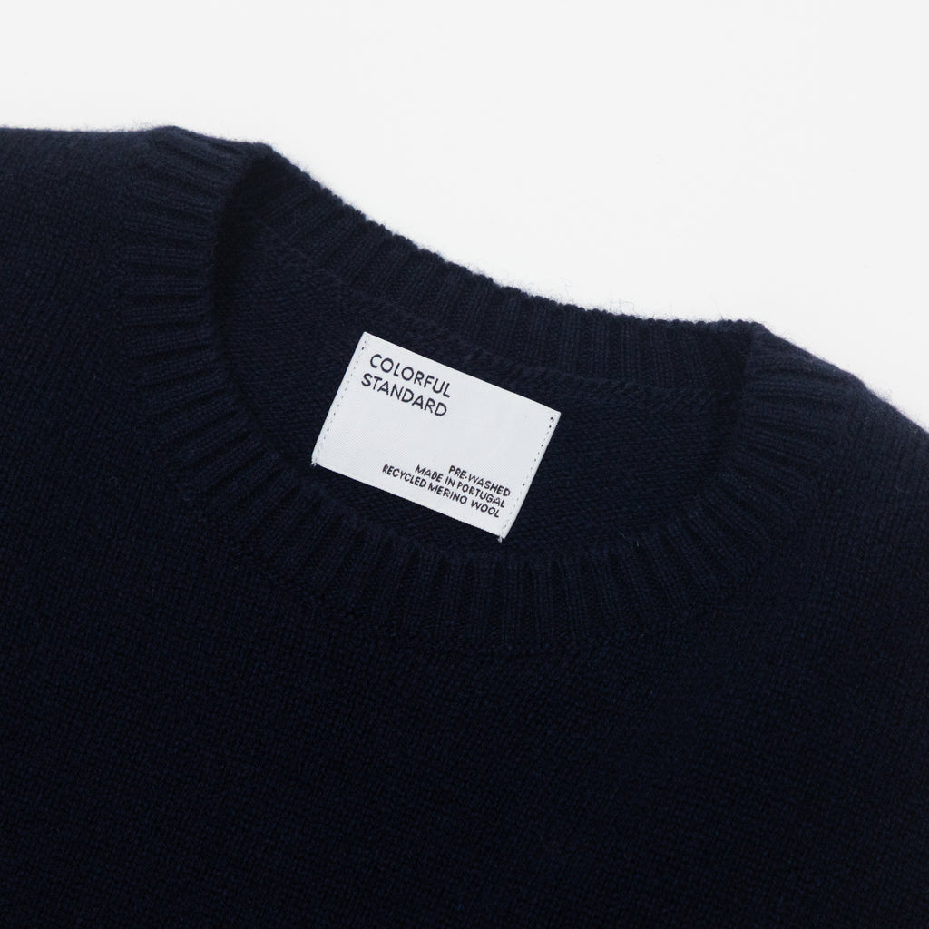 COLORFUL STANDARD Classic Merino Wool Crew in NAVY BLUE