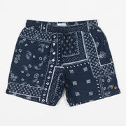 FARAH Colbert Bandana Print Swim Shorts in TRUE NAVY