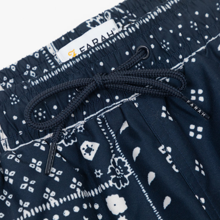 FARAH Colbert Bandana Print Swim Shorts in TRUE NAVY