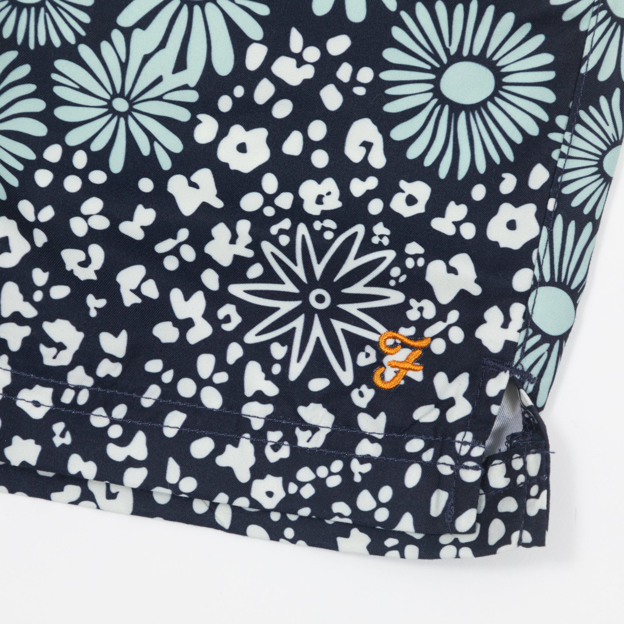 FARAH Colbert Flower Print Swim Shorts in NAVY