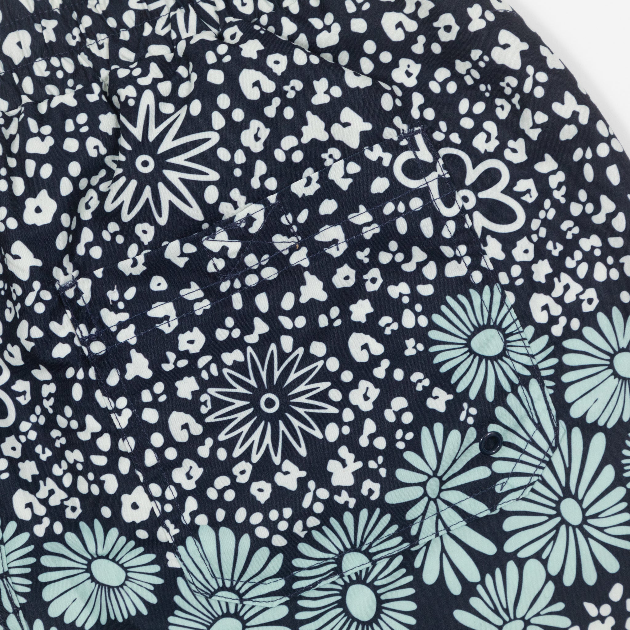 FARAH Colbert Flower Print Swim Shorts in NAVY