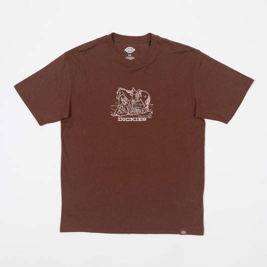 DICKIES Companion Center Logo T-Shirt in BROWN