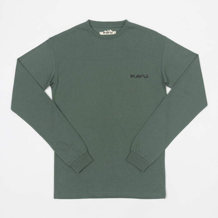 KAVU Compass Long Sleeve Graphic T-Shirt in GREEN