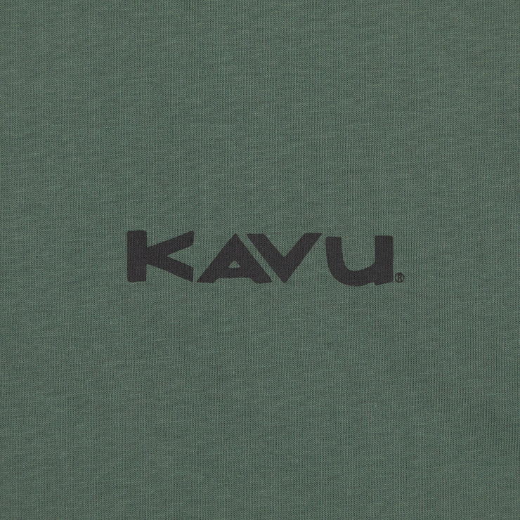 KAVU Compass Long Sleeve Graphic T-Shirt in GREEN