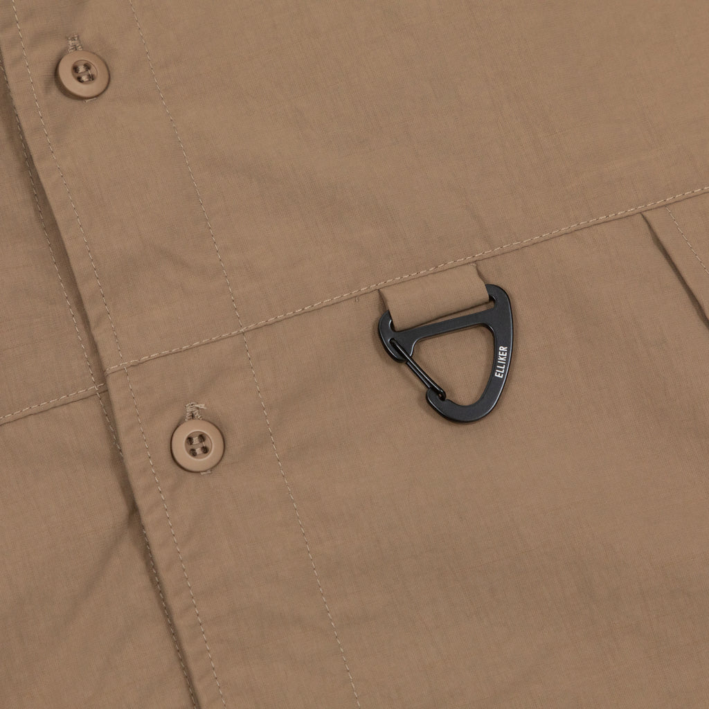 ELLIKER Craw Long Sleeve Tech Shirt in DARK BEIGE