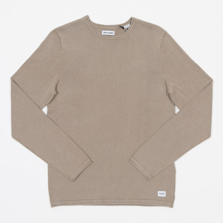 JACK & JONES Crew Knit Pullover in BEIGE