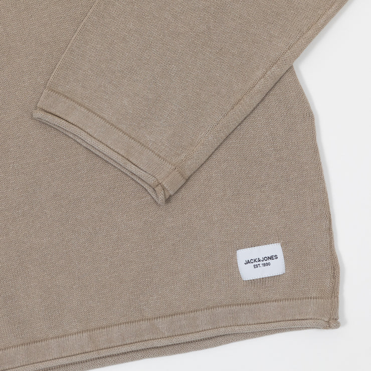 JACK & JONES Crew Knit Pullover in BEIGE