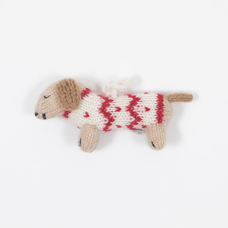 Crochet Dachshund in Sweater Christmas Ornament