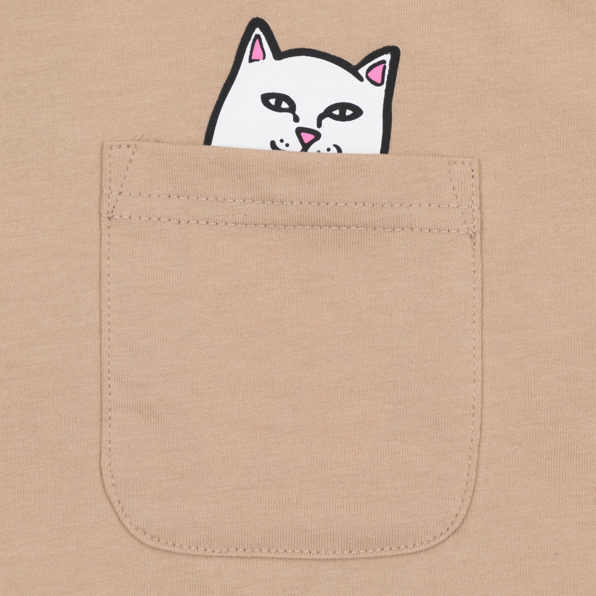 Womens RIPNDIP Cropped Pocket T-Shirt in BEIGE