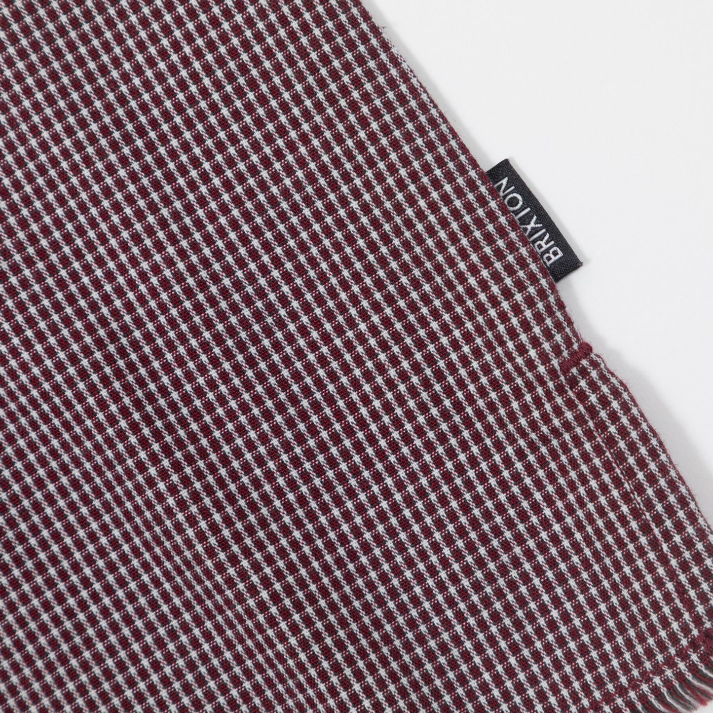 BRIXTON Cru Micro Plaid Short Sleeve Shirt in CORDOVAN RED