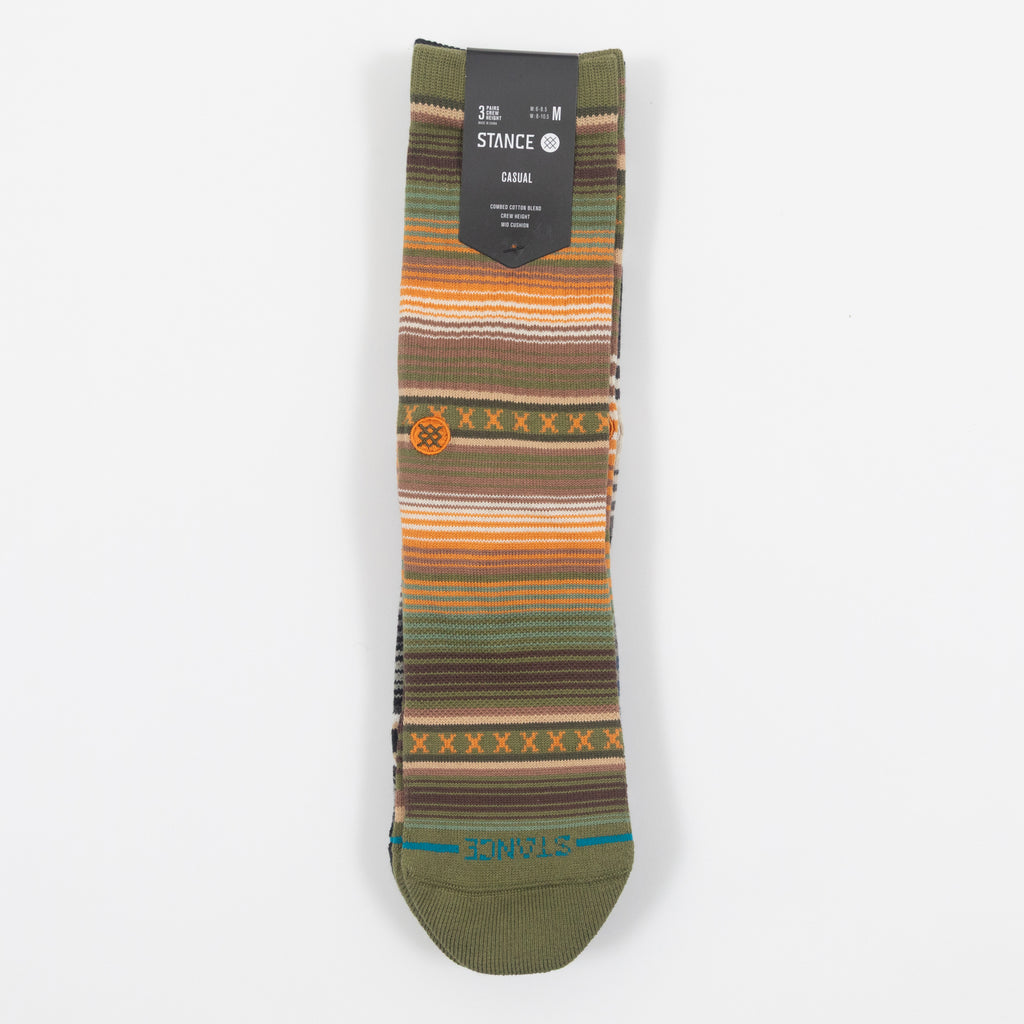 STANCE Curren 3 Pack Socks in GREEN