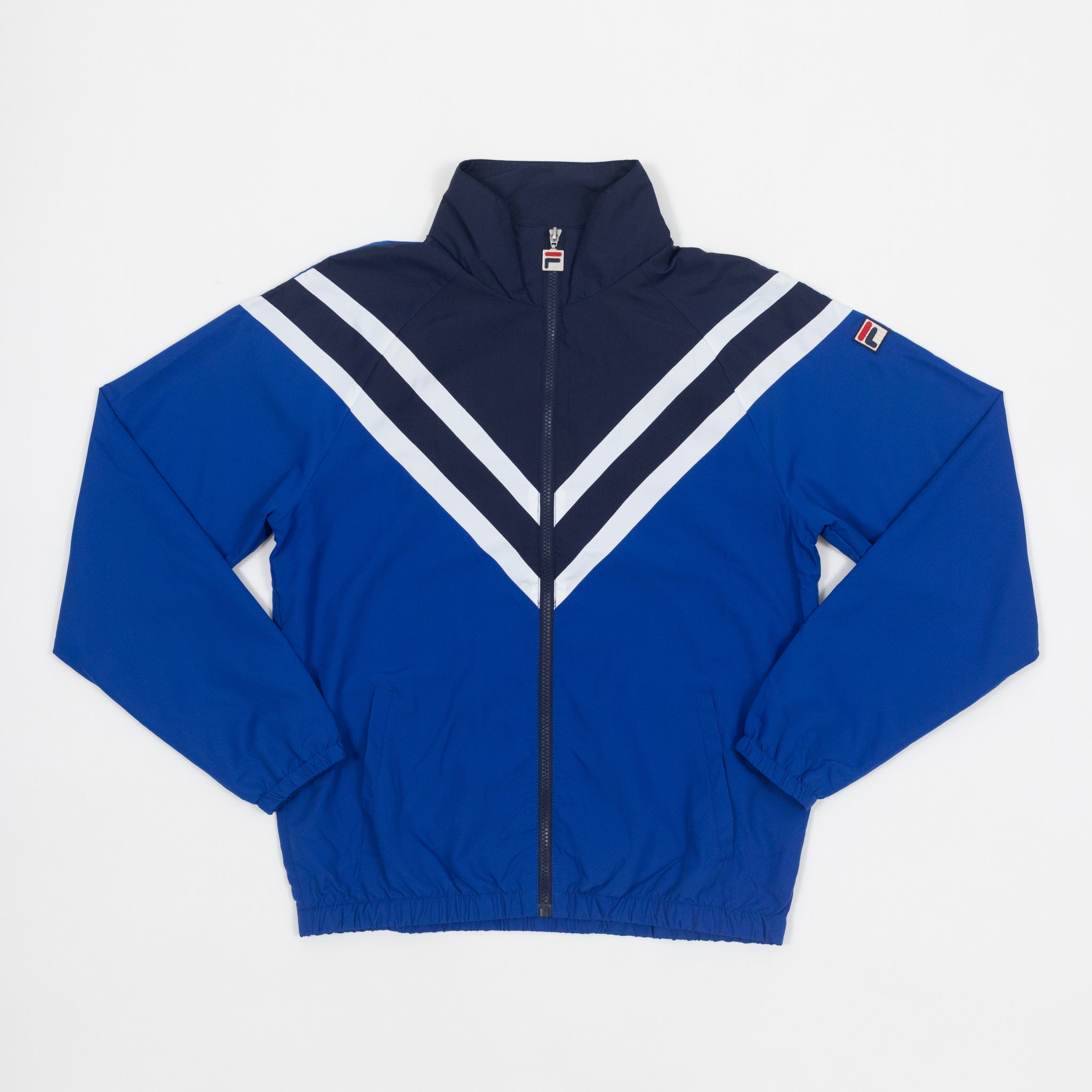 FILA Cut Sew Panelled Track Jacket in BLUE & WHITE