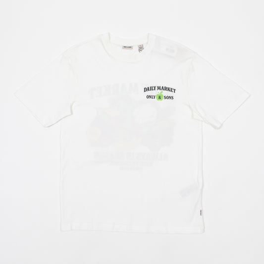 ONLY & SONS Daily Market Graphic T-shirt in WHITE