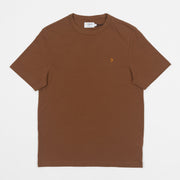 FARAH Danny Short Sleeve T-Shirt in GOLDEN BROWN