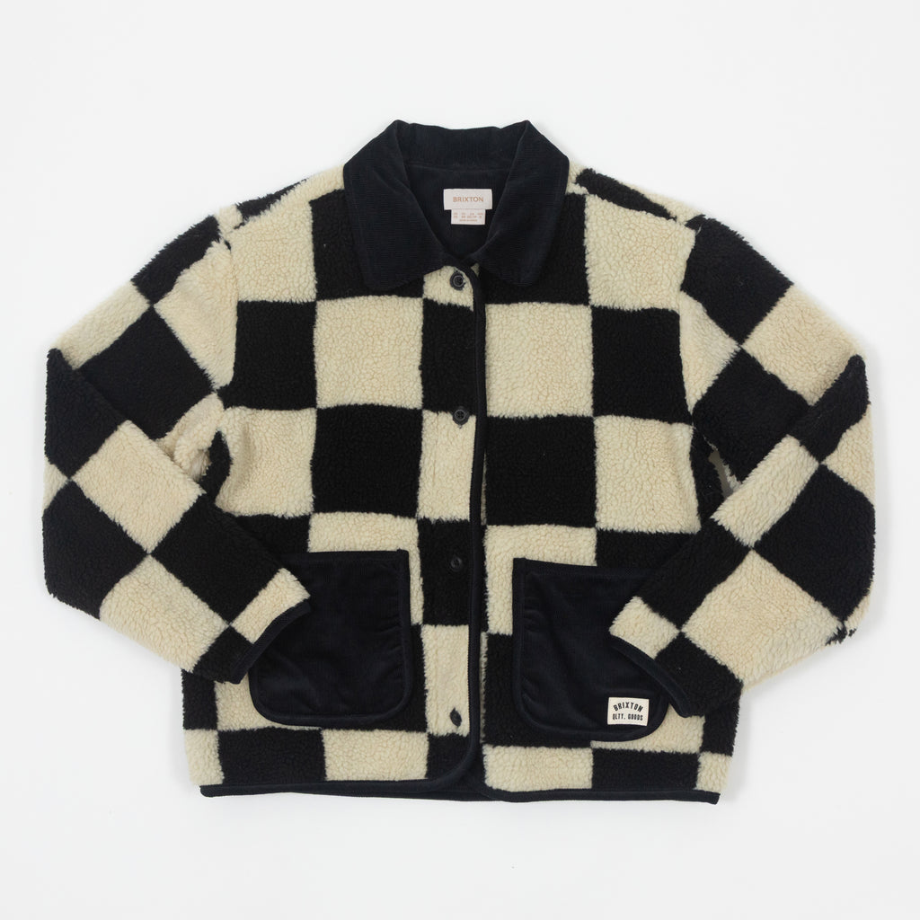 Womens BRIXTON Delilah Sherpa Jacket in BLACK & WHITE