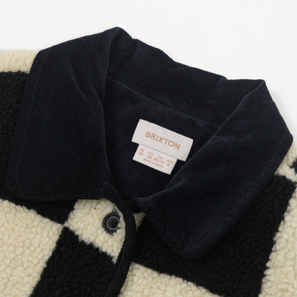 Womens BRIXTON Delilah Sherpa Jacket in BLACK & WHITE