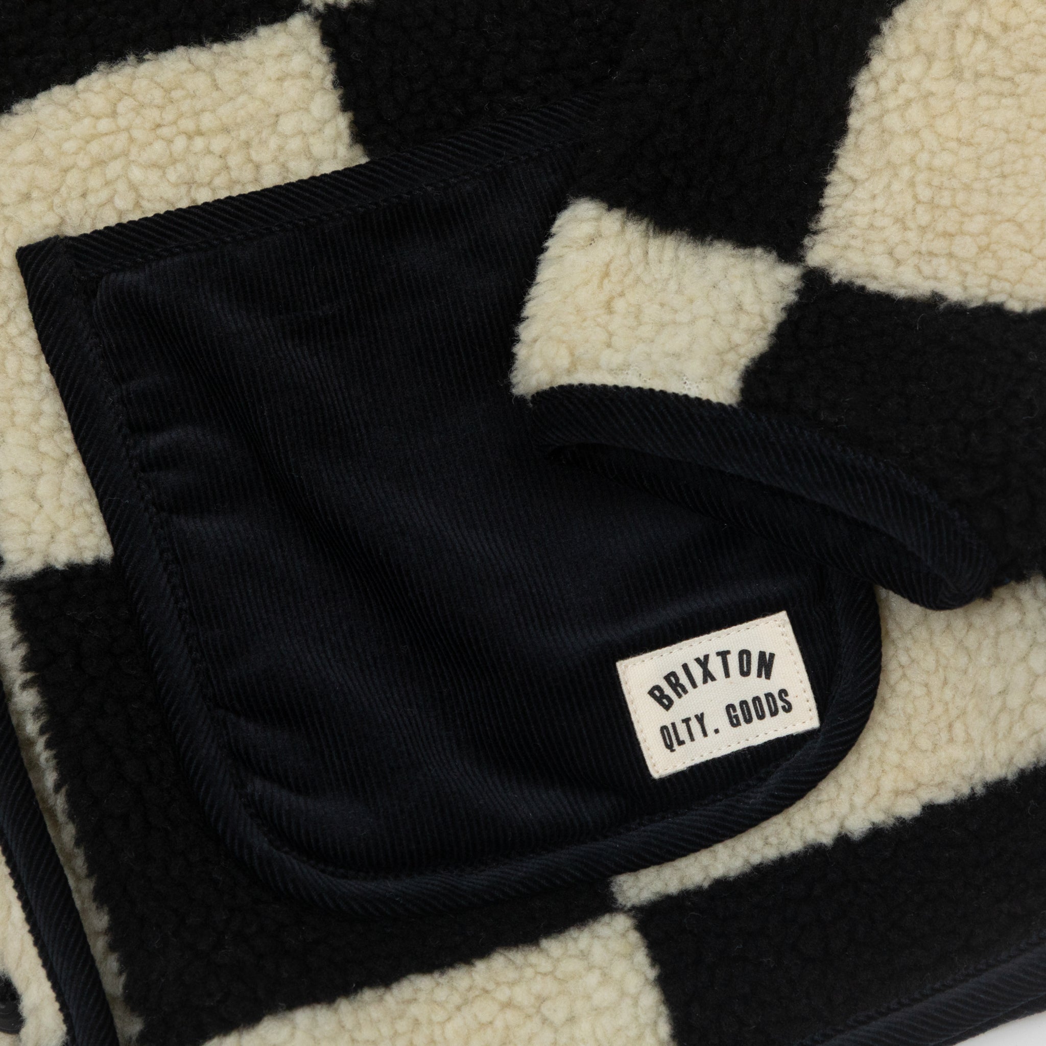 Womens BRIXTON Delilah Sherpa Jacket in BLACK & WHITE