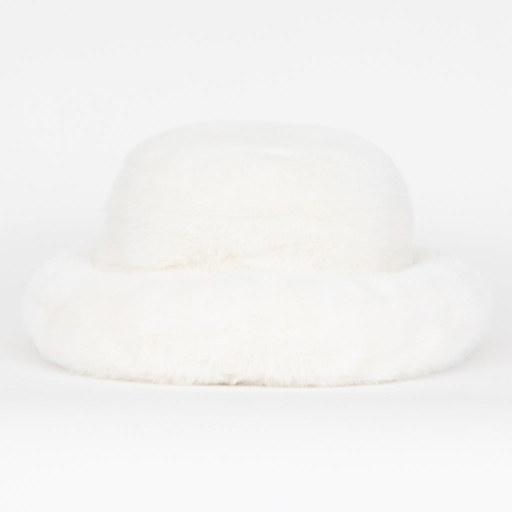 Women’s BRIXTON Dion Fluffy Winter Bucket Hat in OFF WHITE