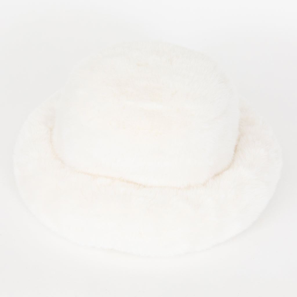 Women’s BRIXTON Dion Fluffy Winter Bucket Hat in OFF WHITE