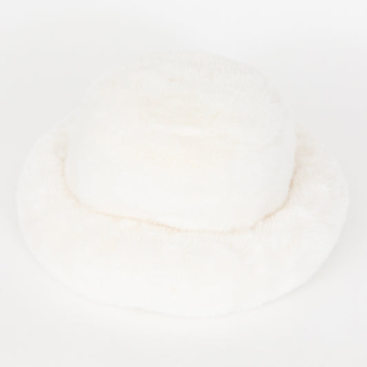 Women’s BRIXTON Dion Fluffy Winter Bucket Hat in OFF WHITE
