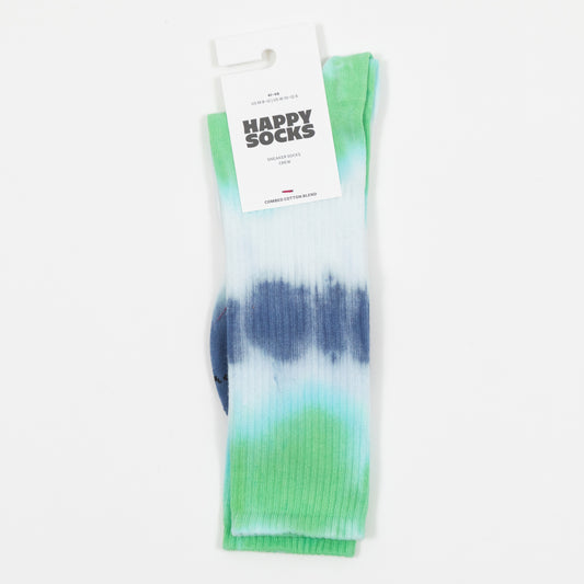 HAPPY SOCKS Dip Dye Sneaker Socks in WHITE, GREEN & BLUE