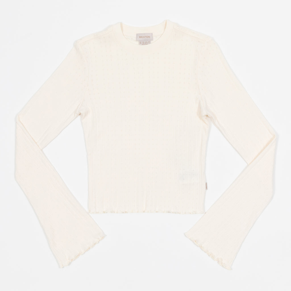Womens BRIXTON Dolly Long Sleeve Knit T-Shirt in OFF WHITE
